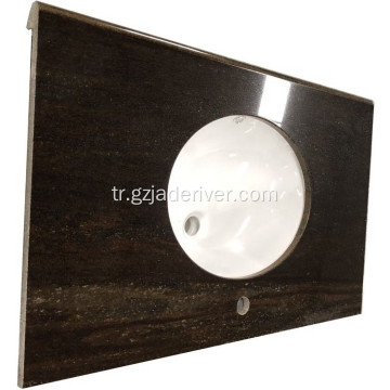 Banyo için Kahverengi Granit Tezgah Vanity Top